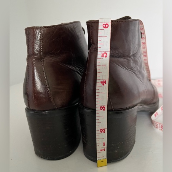 Joan & David Shoes Women’s 41 Vintage Brown‎ Leather Ankle Booties Lace - Picture 4 of 10